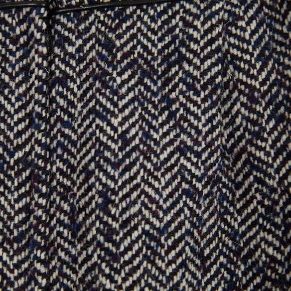 Tibi Wool Leather Trim Pockets Herringbone High Rise Mini Skirt Size 2 - Picture 4 of 6